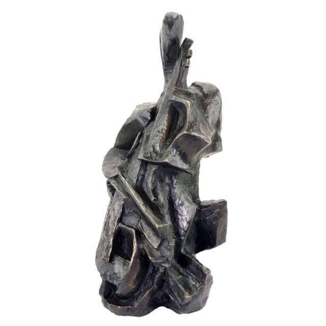 Metal After Otto Gutfreund, Cello Player, 1913, Bronze For Sale - Image 7 of 10