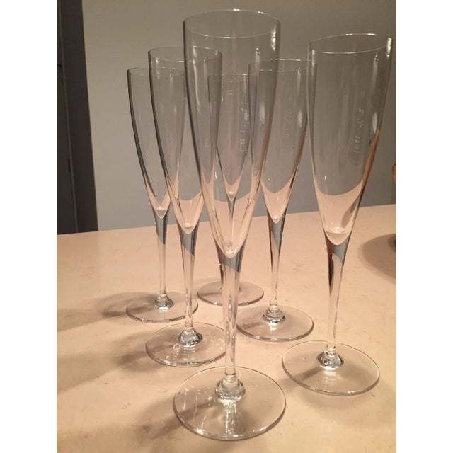 Contemporary 1990s Dom Pérignon Baccarat Champagne Flutes, Set of 6, Crystal, Made in France, New in Boxes For Sale - Image 3 of 5