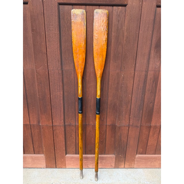 Vintage Two-Piece Wooden Canoe Oars – Pair of Antique Sectional Boat Paddles – Rustic Lake House & Coastal Wall Decor For Sale - Image 17 of 17