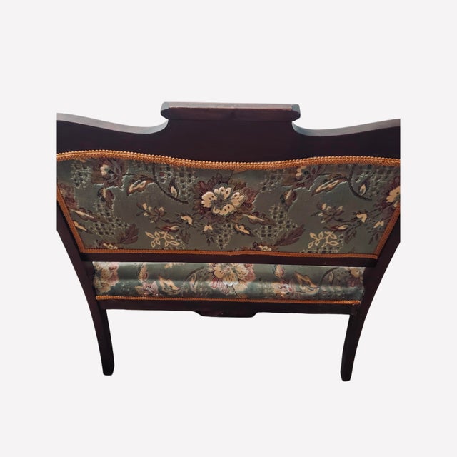 Late 19th Century Antique Eastlake Style Carved Settee For Sale - Image 5 of 12