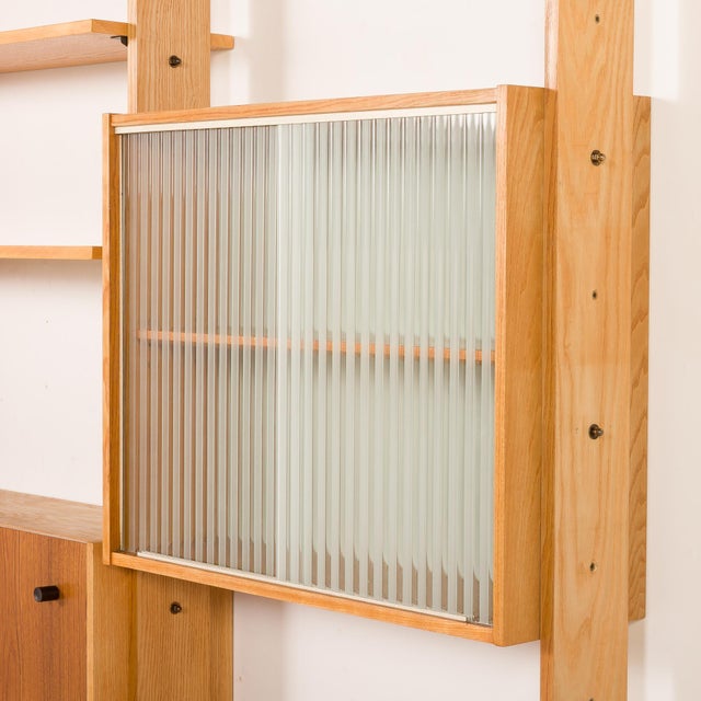 Mid-Century Floor to Celling Wall Unit in Teak and Ash, Czechoslovakia, 1960s For Sale - Image 17 of 18