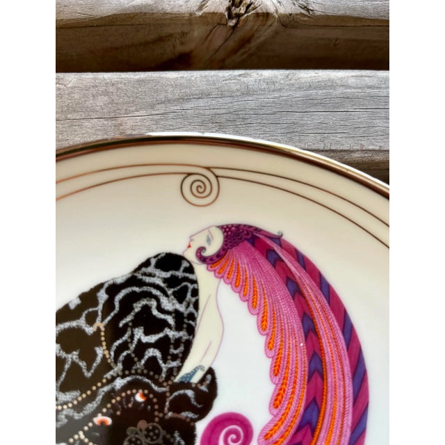 Erté Franklin Mint the House of Erte Collectors Porcelain Plate "The Beauty and the Beast". Circa 1990s For Sale - Image 4 of 7