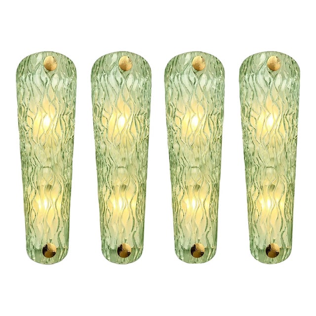 Green Monumental Green Murano Glass Wall Sconces by Simoeng, Set of 4 For Sale - Image 8 of 8