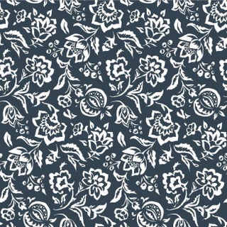 Hampton Court Navy Wallpaper For Sale