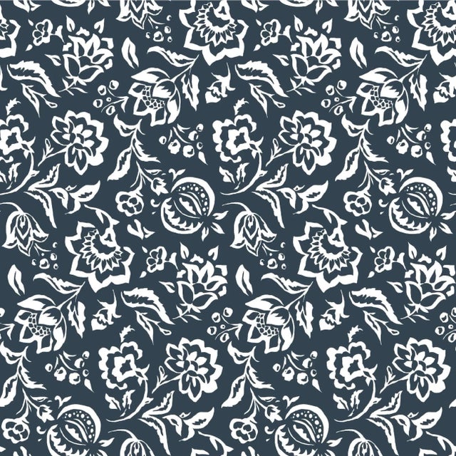 Hampton Court Navy Wallpaper For Sale