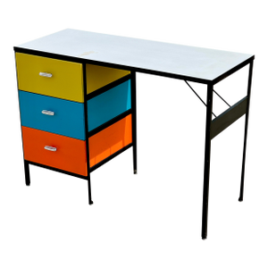 Attributed After George Nelson for Herman Miller Steel Frame Desk Model 4100 Circa 1950