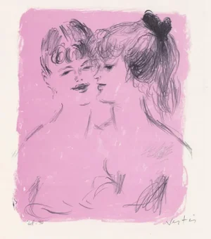 1950s Marcel Vertes Sisters Mid Century Lithograph