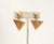 This is part of Chairish’s Costume Jewelry assortment. Late 1960s to 1970s modernist textured goldtone 3d "arrow" drop...