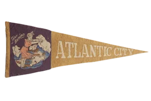 Antique Atlantic City Felt Flag Pennant