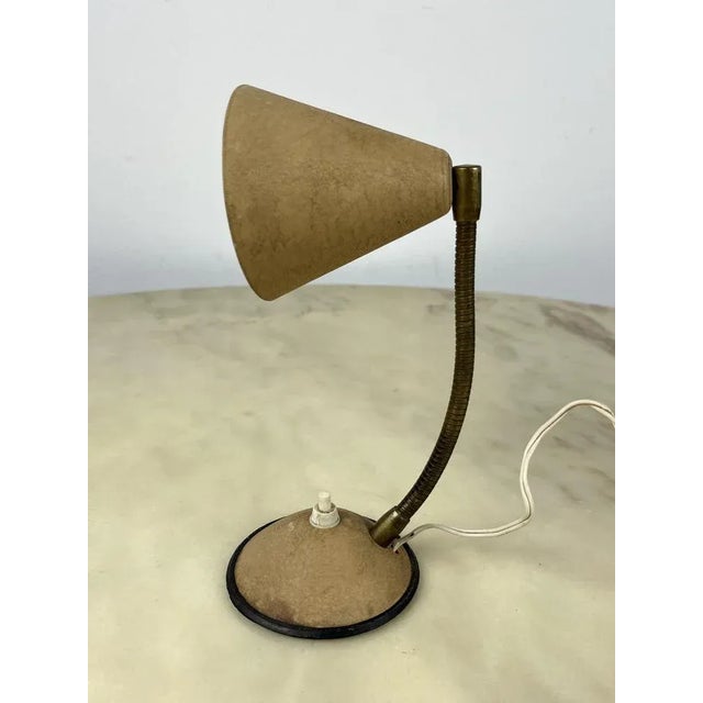 Table Lamp in Lacquered Metal and Brass, Italy, 1950s For Sale - Image 9 of 9