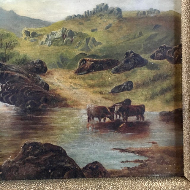 19th Century Oil Painting of Bucolic Scene Chairish