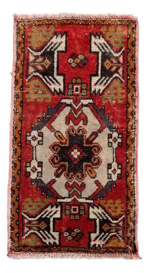 Small Vintage Turkish Wool Rug