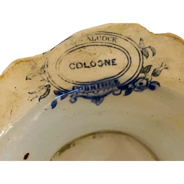 Blue Antique J & G Alcock Cobridge Gravy Boat Cologne Pattern 1843 For Sale - Image 8 of 12