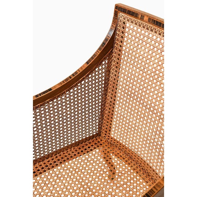 Bergère Armchairs in Cane with Leather and Mahogany by Kaare Klint, 1931, Set of 2 For Sale - Image 11 of 14