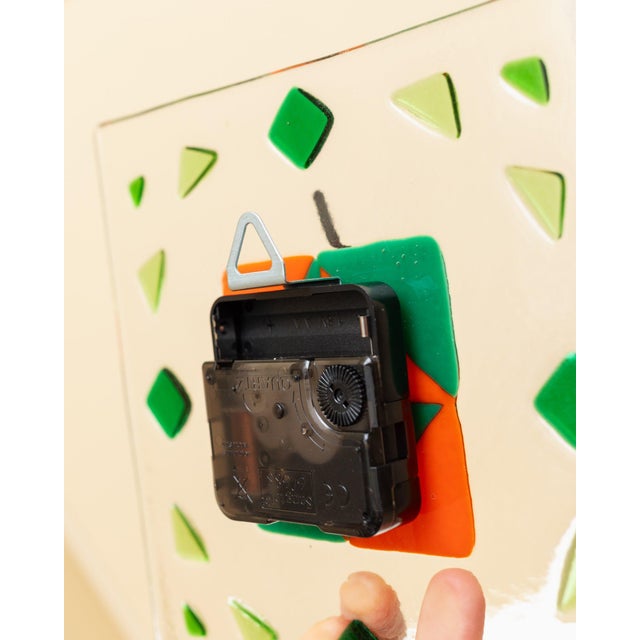 Vintage Glass Wall Clock, Italy, 1980s For Sale - Image 9 of 12