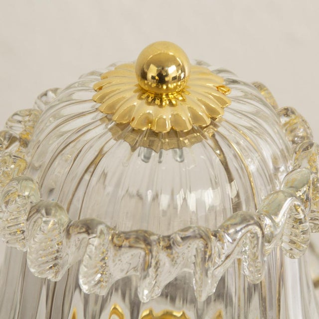 Murano Glass Table Lamps in Crystal Color Line Straight & Gold Leaf, Italy, 2000s, Set of 2 For Sale - Image 12 of 17