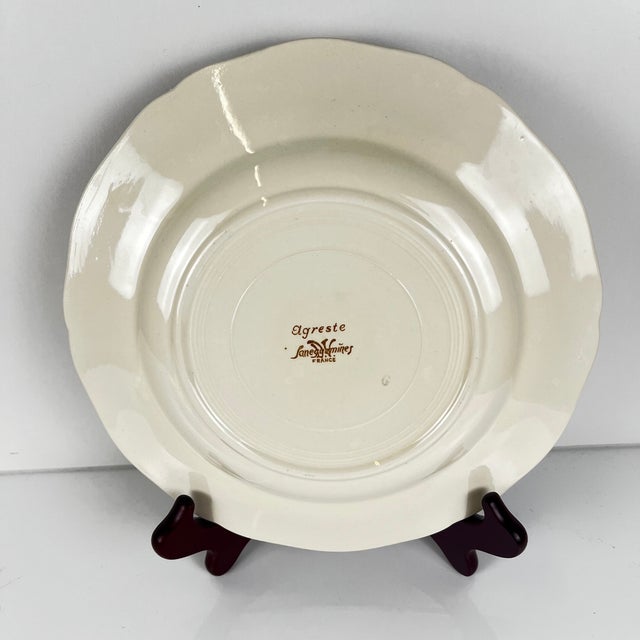 1980s 20th Century Agreste Dinner Plates from Sarreguemines, 1970s, Set of 6 For Sale - Image 5 of 13