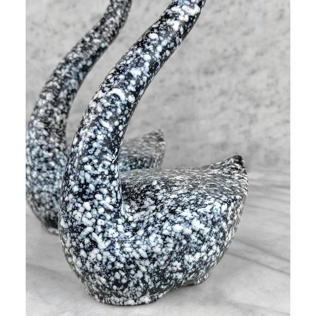 Ceramic Mid-Century California Pottery Black & White Swan Sculpture - a Pair For Sale - Image 7 of 8