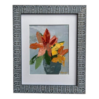 Impasto Floral Painting by California Artist For Sale