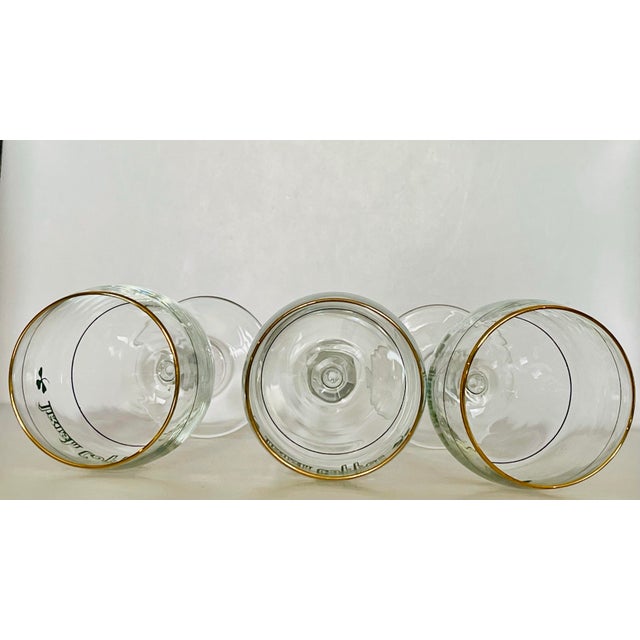 1950s Gold Trimmed Irish Coffee Goblets - Set of Three For Sale In Jacksonville, FL - Image 6 of 7