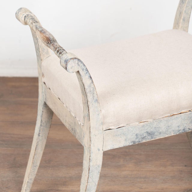 Pair, 20th Century White Swedish Gustavian Style Tabouret Stools For Sale - Image 4 of 8
