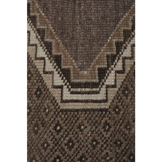 Hand Knotted Brown Turkish Oushak Carpet With Muted Color For Sale In Philadelphia - Image 6 of 13