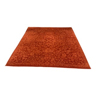 7ft 10in × 9ft 9in Morel Canal Grande Aragosta Wool Area Rug For Sale