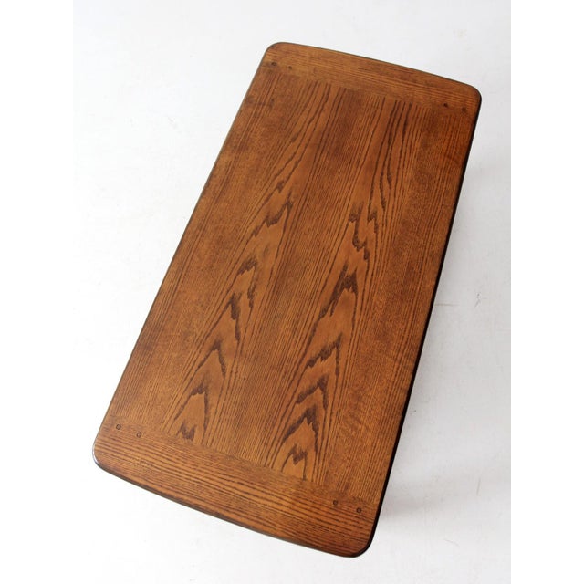 Vintage Oak Coffee Table With Base Shelf For Sale - Image 14 of 14