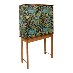 Beautiful Ivy Cabinet, Cherry, Brass, Josef Frank 'Paradiset' Wallpaper