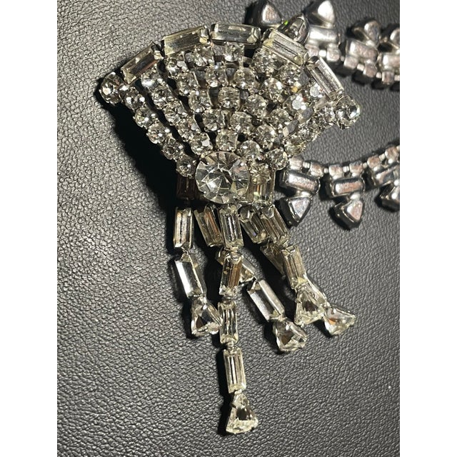 MCM Jewelry Inspired by Albert Weiss Art Deco Revival Fan-Shaped Crystal Necklace For Sale - Image 9 of 10