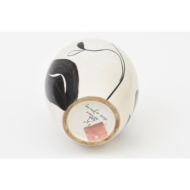 Mid Century Modern Rare Heidi Bohmer Crackled Ceramic Vessel or Vase, 1950's, Germany For Sale - Image 10 of 10