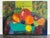 Orange Mid-Century Original Fruit Still Life Oil Painting For Sale - Image 8 of 8