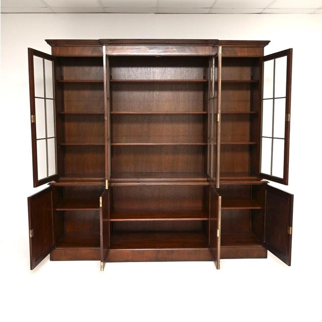 Vintage Georgian Breakfront Bookcase, 1930s For Sale - Image 3 of 14