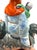 Late 20th Century Vintage Chinese Porcelain Immortal W/Child Riding Foo Lion Statue 15" Mark 082 For Sale - Image 5 of 16