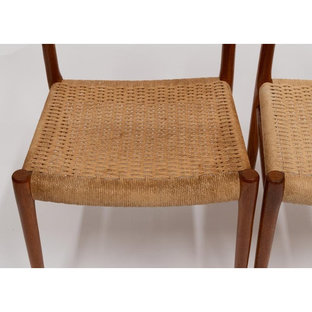 Teak and Cord Model 75 Dining Chairs by Niels Møller J.L. Møllers, 1960s, Set of 4 For Sale - Image 16 of 18