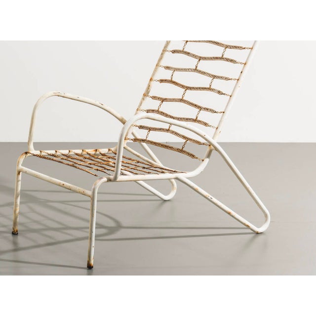 Set of Italian Deck Chair with Ottoman, 1950s For Sale - Image 4 of 6