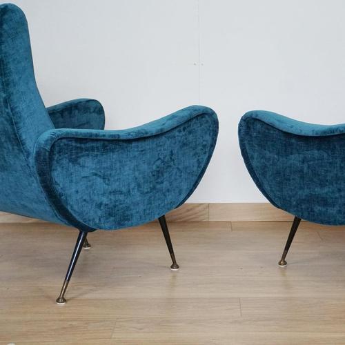 Marco Zanuso Mid-Century Armchairs attributed to Marco Zanuso, 1950s, Set of 2 For Sale - Image 4 of 9