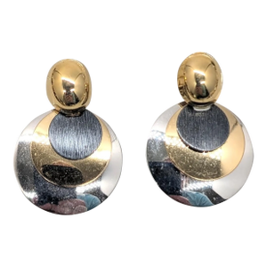 Vintage 1970s Signed Napier Modernist Pierced Earrings-2 Pieces