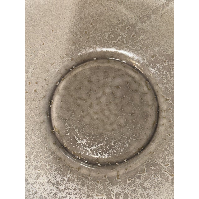 Ceramic Hand-Thrown Studio Pottery Centerpiece Bowl With Blue-Green Drip Glaze For Sale - Image 7 of 8