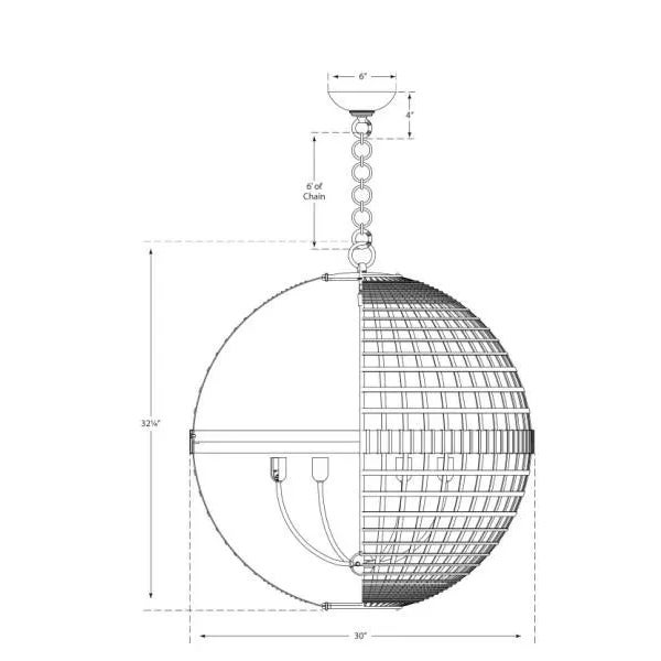2020s AERIN for Visual Comfort Signature Mill Large Globe Lantern in Plaster White For Sale - Image 5 of 5