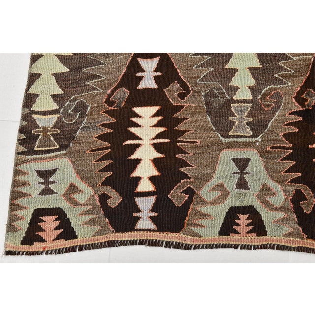 Textile Vintage Turkish Kilim Rug For Sale - Image 7 of 14