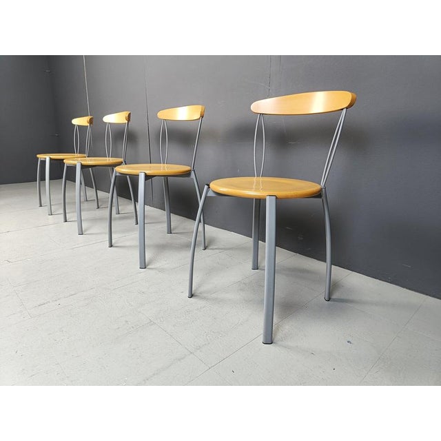 Vintage Italian Postmodern Dining Chairs, 1990s, Set of 4 For Sale - Image 4 of 11