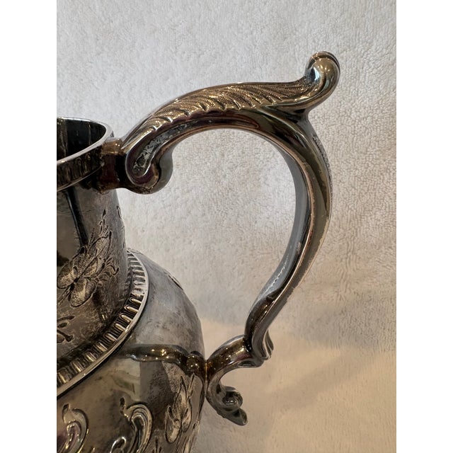Metal Early 20th Century Silver Plated Water Pitcher For Sale - Image 7 of 7