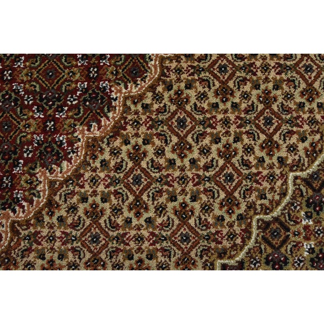 Tabriz Mahi Rug 7’10” X 10’4” Red Wool Traditional Hand-Knotted Carpet For Sale - Image 4 of 15