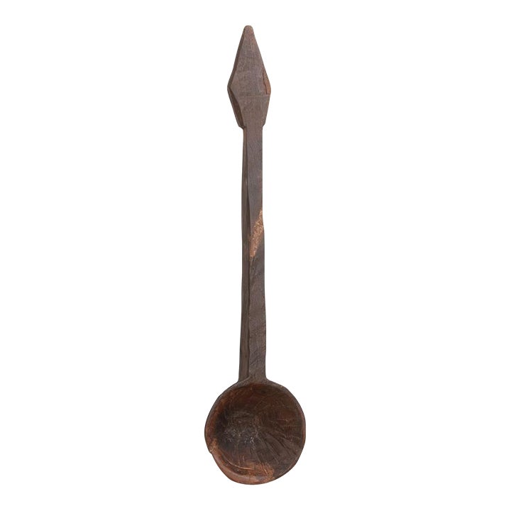 Diamond Shape Handle Primitive Spoon | Chairish