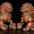 Chinese Pair of Vintage Chinese Boxwood Carved Foo Dogs / Guardian Lions For Sale - Image 3 of 9