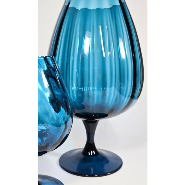 Deepest Aquamarine Vases- Set of Two For Sale - Image 4 of 16