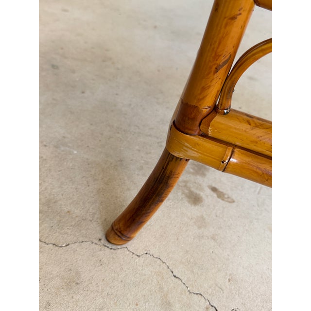 Vintage Brighton Pavilion Style Bamboo Coffee Table With Glass Top For Sale In Naples, FL - Image 6 of 12