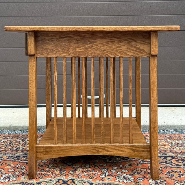 Vintage Country Classics Collection Amish Made Mission Oak 1 Drawer Side Table For Sale - Image 9 of 12
