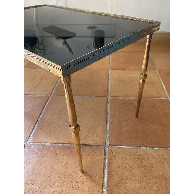 Black Coffee Table in Brass with Black Glass Top, 1930s For Sale - Image 8 of 18
